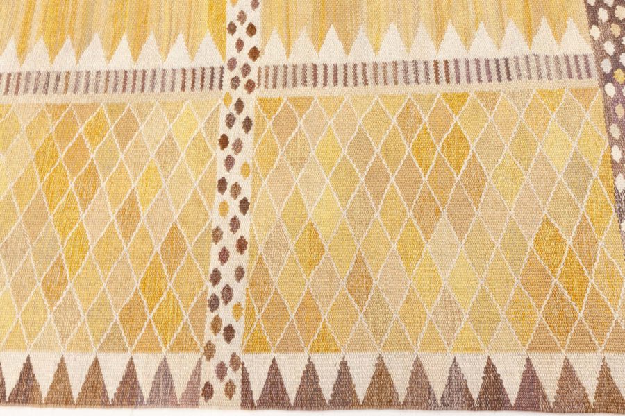 Vintage Swedish Flat Weave Rug by Marianne Richter (Josefina Gul) Ab Mmf Mr BB8189