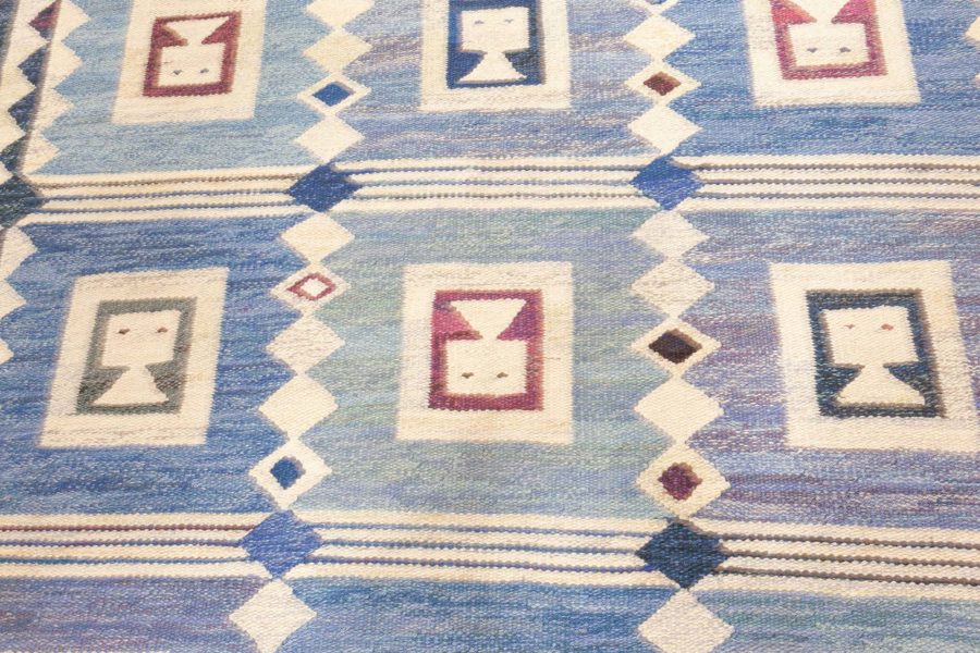 Vintage Swedish Flat Weave Rug “The Girls in the Window” Designed by Edna Martin BB8190
