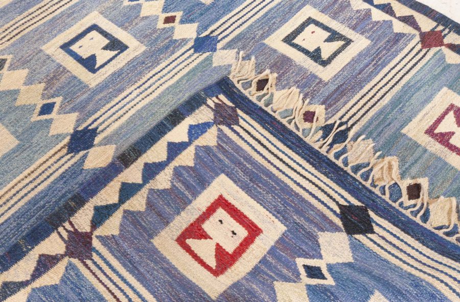 Vintage Swedish Flat Weave Rug “The Girls in the Window” Designed by Edna Martin BB8190