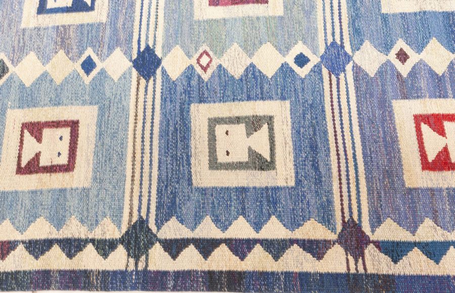 Vintage Swedish Flat Weave Rug “The Girls in the Window” Designed by Edna Martin BB8190