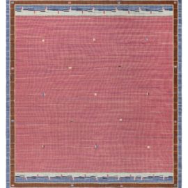 Scandinavian Vintage Geometric Dusty Rose Flatweave Wool Carpet by Marta Gahn for Svensk Hemslöjd BB8191