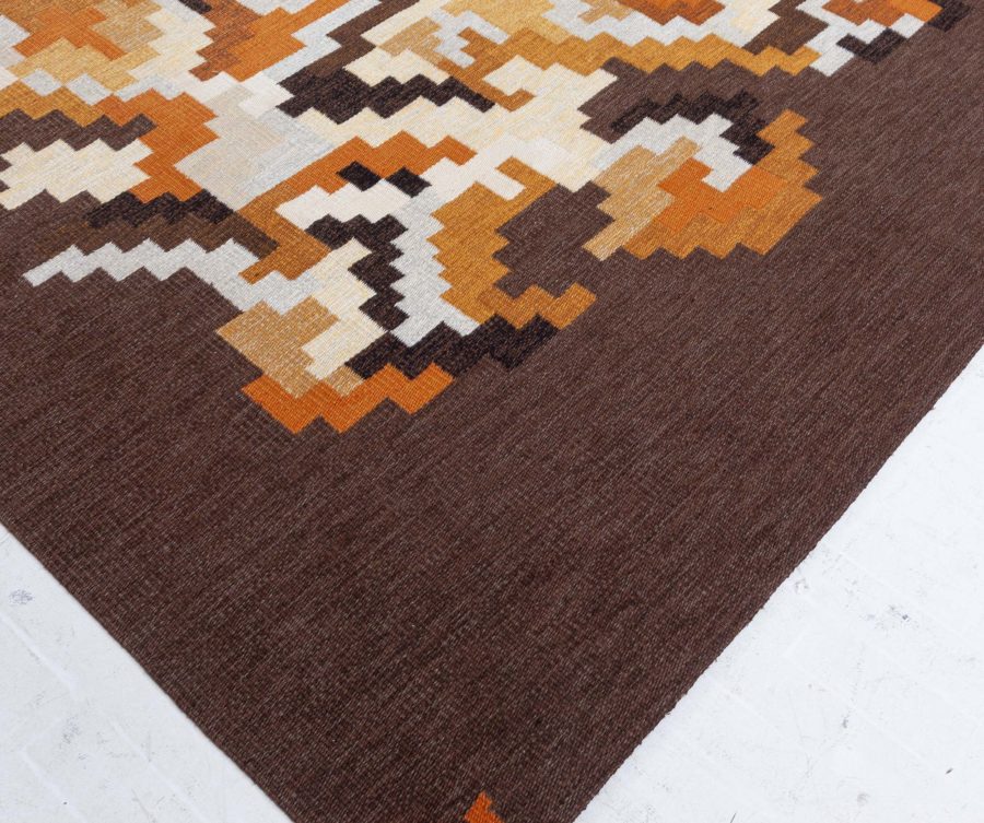 Vintage Swedish Flat Weave Rug by Erik Lundberg (Vavangarden Eringsboda) BB8214
