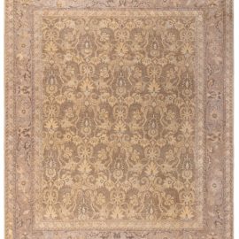 Amritsar Indian Antique Allover Warm Tan Hand-Knotted Wool Rug – Circa 1920 BB8217