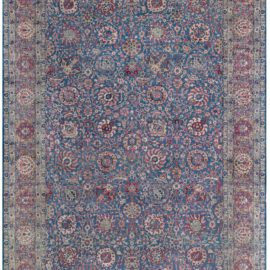 Antique Kirman Persian Allover Floral Ivory Beige Hand-Knotted Wool Carpet – Circa 1925 BB8218