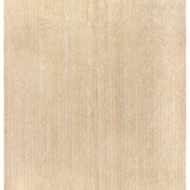 Modern Hand-Knotted Solid Light Beige Handmade Abaca Rug “Flaxen” N12598