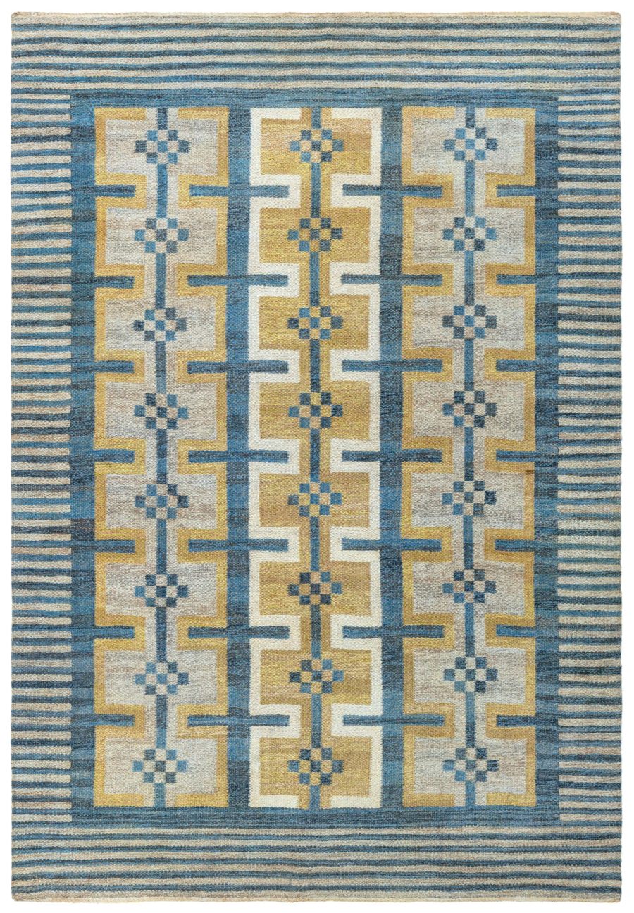 Vintage Swedish Flat Weave Rug BB8215