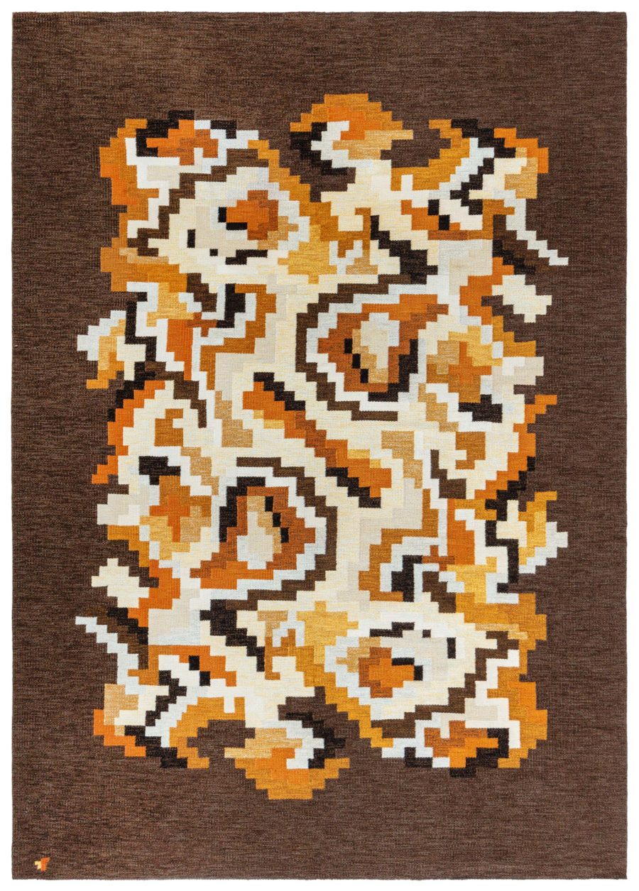 Vintage Swedish Flat Weave Rug by Erik Lundberg (Vavangarden Eringsboda) BB8214