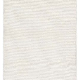 Modern Hand-Knotted Stripes Ivory Handmade Runner “Weft” N12615