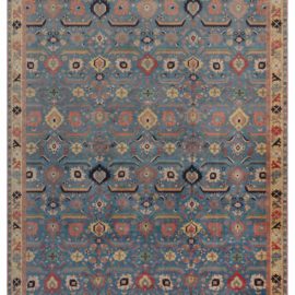 Antique Tabriz Persian Allover Geometric Soft Beige Hand-Knotted Wool Rug – Circa 1920 BB8225
