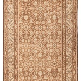 Malayer Persian Antique Allover Warm Tan Hand-Knotted Wool Runner – Circa 1920 BB8263