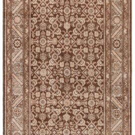 Antique Malayer Persian Allover Warm Tan Runner In Hand-Knotted Wool – Circa 1920 BB8264