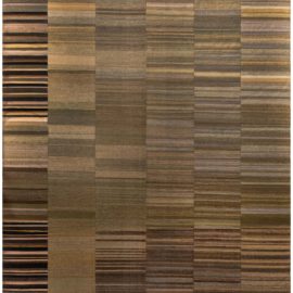 Modern Flatweave Stripes Warm Tan Wool Rug “Epoch” N12625
