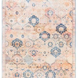 Indian Antique Floral Allover Light Beige Hand-Knotted Wool Rug – Circa 1920 BB8276