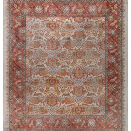 Antique Axminster English Allover Geometric Warm Tan Hand-Knotted Wool Carpet – Circa 1900 Wilton (Machine Made) BB8294