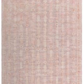 Vintage Moroccan Floral Light Beige Hand-Knotted Wool Rug BB8278