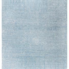 Modern Scandinavian Abstract Light Blue Handmade Wool Rug “Kyanite” N12631