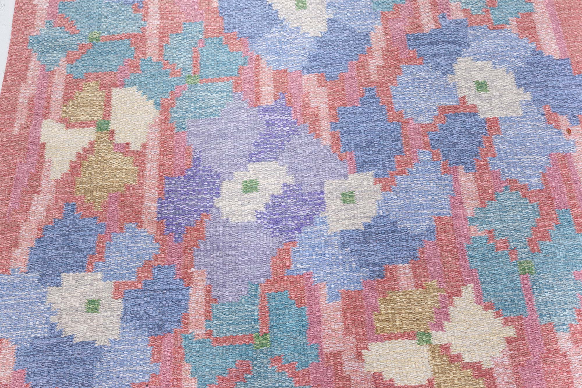 Scandinavian Vintage Floral Cream Flatweave Wool Rug BB8309 Scandinavian Vintage Floral Cream Flatweave Wool Rug BB8309
