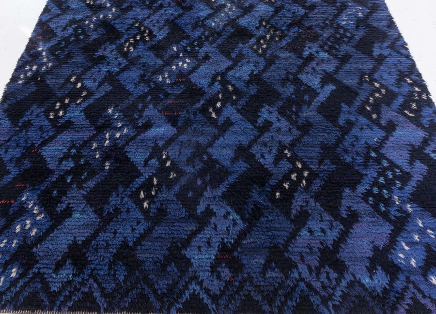 Swedish Rya Rug by Ann Mari Forsberg (Krakan-Bla) for AB MMF AMF BB8311