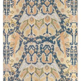 Vintage Spanish Floral Light Beige Hand-Knotted Wool Runner Cuenca (Fragment) BB8335