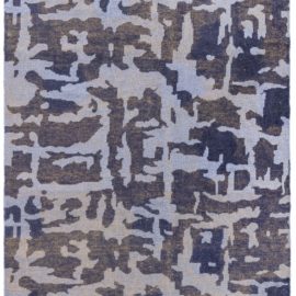 Abstract Modern Hand-Knotted Wool Rug In Classic Taupe With Interlocking Geometric Accents “Tectonic” N12646