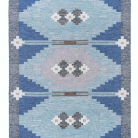 Swedish Vintage Tribal Light Gray Flatweave Wool Rug By Ingegerd Silow BB8307