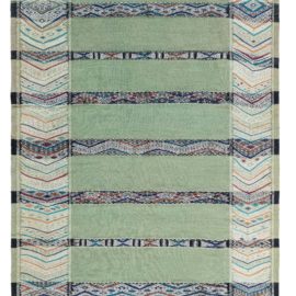 Moroccan Vintage Striped Ivory Hand-Knotted Wool Rug BB8337