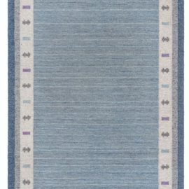 Swedish Vintage Geometric Ivory Flatweave Wool Rug By Ingegerd Silow BB8319