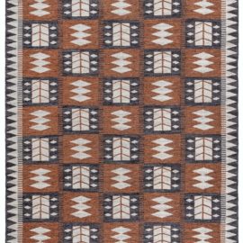 Mid-Century Scandinavian Geometric Ivory Flatweave Wool Rug By Berit Koenig BB8325