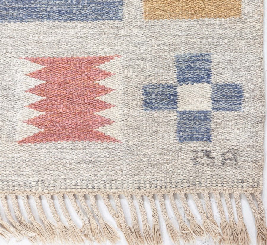 Swedish Flat Woven Rug by Bitte Ahlgren BB8353