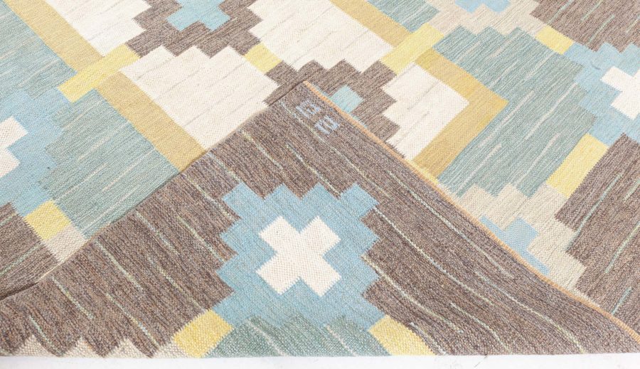 Swedish Flat Woven Rug Signed Sverker Greuholm BB8358