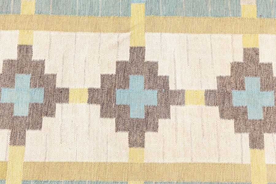 Swedish Flat Woven Rug Signed Sverker Greuholm BB8358