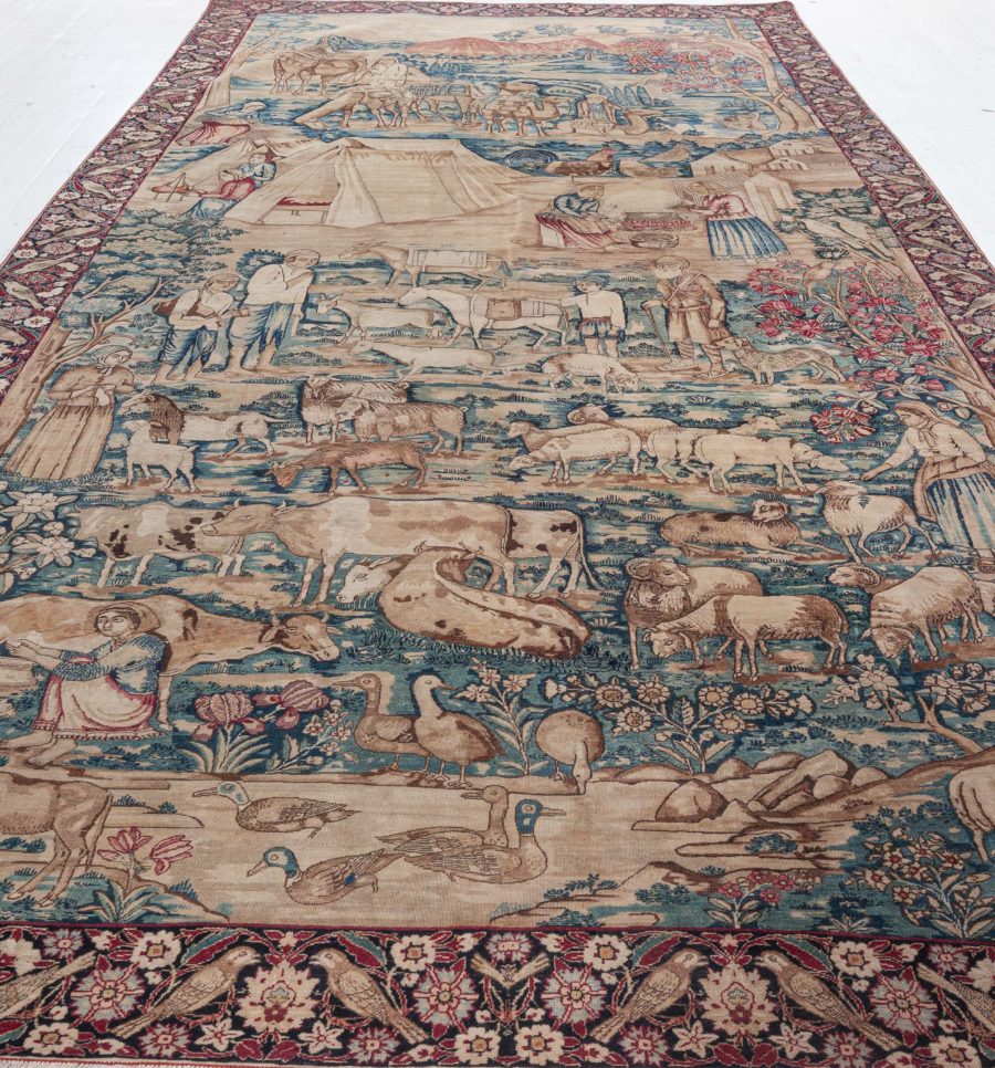 Antique Rare Pictorial Biblical Rug BB8402