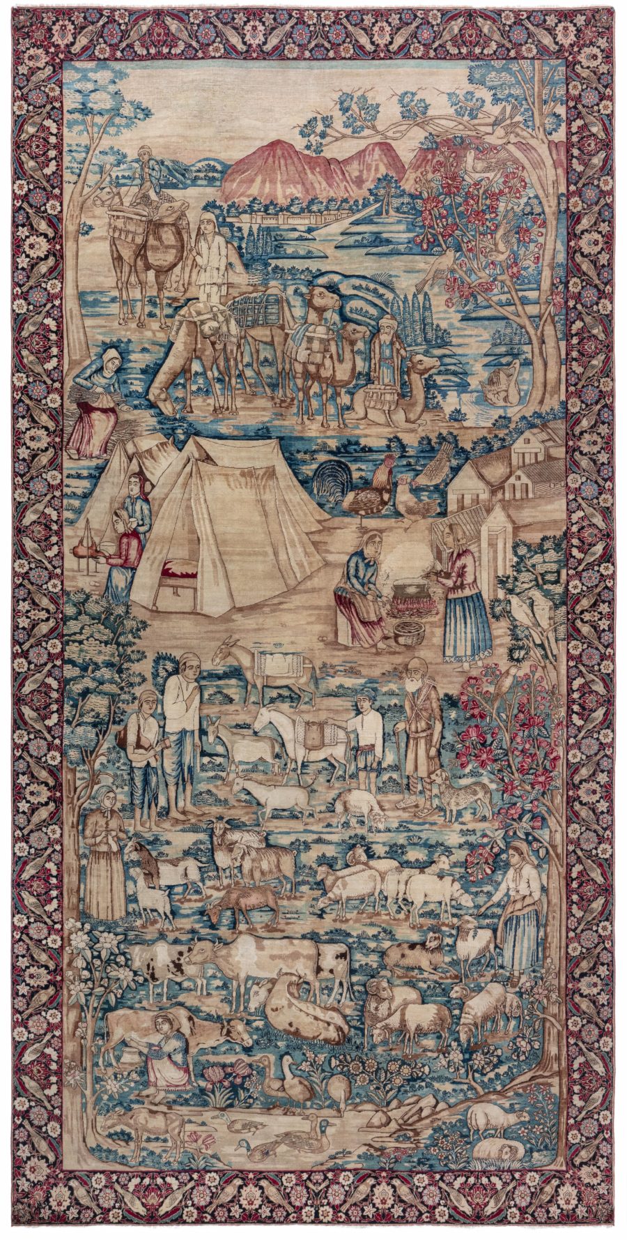 Antique Rare Pictorial Biblical Rug BB8402