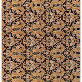 Vintage Spanish Abstract Navy Blue Hand-Knotted Wool Rug (Size Adjusted) BB8343