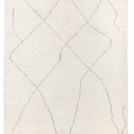 Geometric Modern Handmade Wool Rug In Ivory “labyrinth” N12667