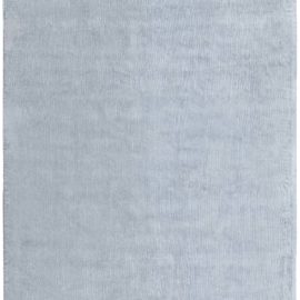 “Caelum” Contemporary Solid Light Gray Hand-Knotted Silk Carpet N12653