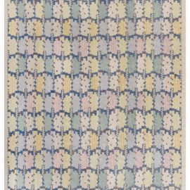 Modern Abstract Geometric Light Gray Flatweave Rug “Melange” N12676
