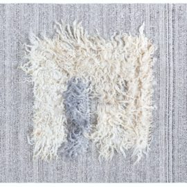 Modern Light Gray Hand-Knotted Wool Rug “Riccio” N12661