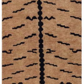 “Electrum” Modern Animal Tiger Brown Hand-Knotted Rug N12686