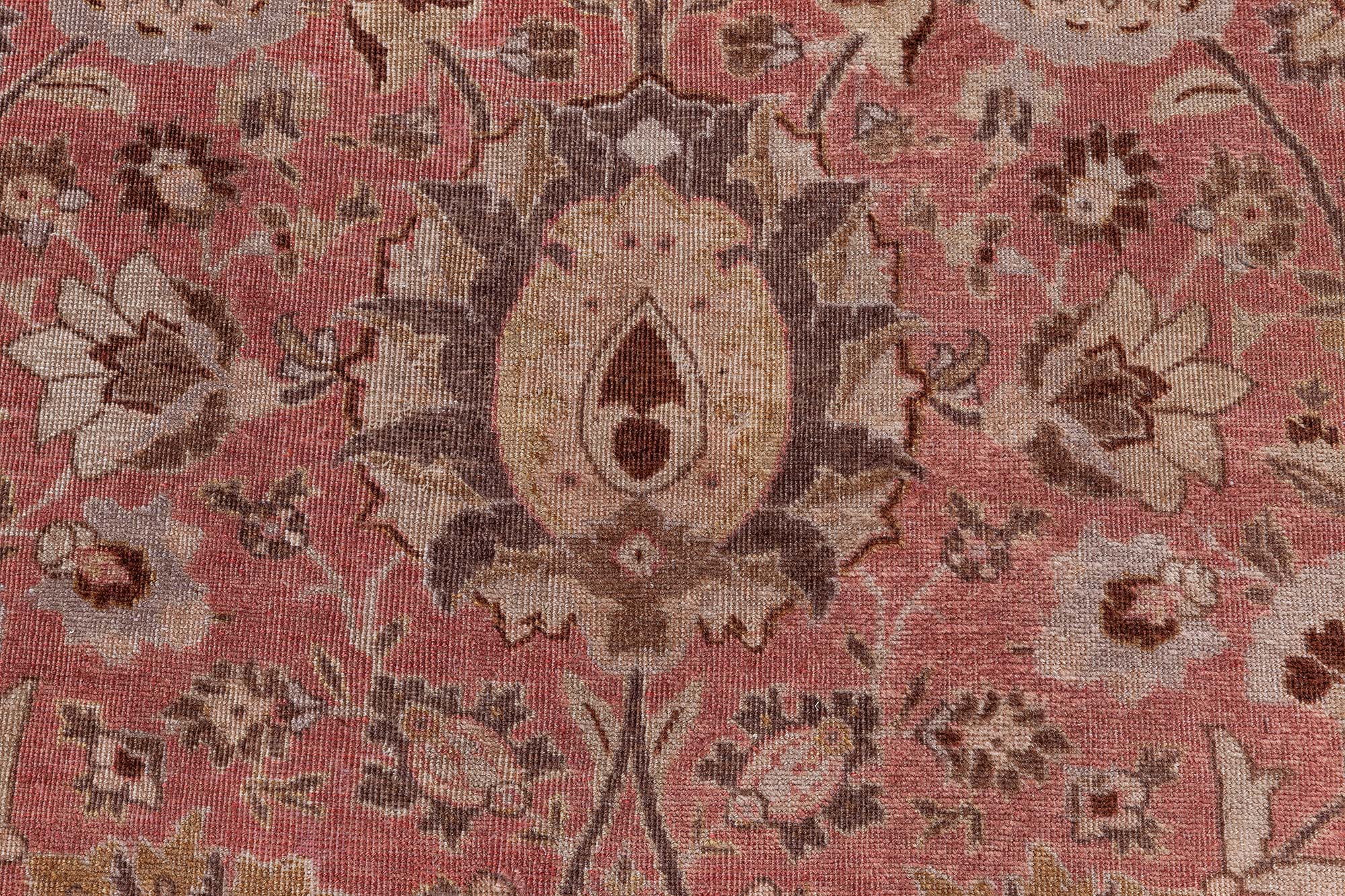 Antique Tabriz Persian Allover Floral Light Beige Hand-Knotted Wool Rug – Circa 1920 BB8412 Antique Tabriz Persian Allover Floral Light Beige Hand-Knotted Wool Rug – Circa 1920 BB8412