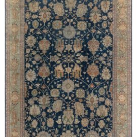 Sultanabad Persian Antique Allover Floral Warm Tan Hand-Knotted Wool Carpet – Circa 1920 BB8413