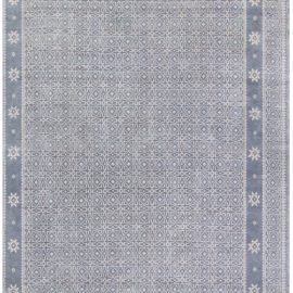 Vintage Indian Geometric Light Gray Flatweave Cotton Rug Agra BB8419