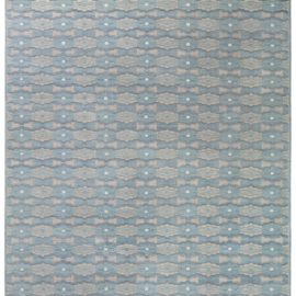 Light Gray Geometry Meets Modern Elegance: Handmade Rug “Misty” N12745