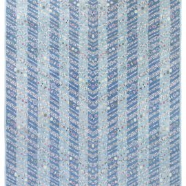 Abstract Modern Light Gray Handmade Wool Rug “Petalfall” N12885