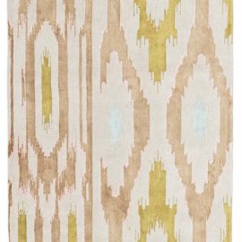 Geometric Modern Handmade Silk Runner In Soft Beige “Solstice” N12743