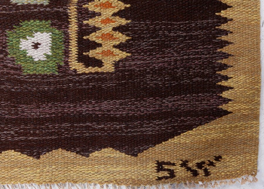 Swedish Flat Woven Rug by Solveig Westerberg BB8533