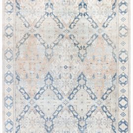 Tabriz Persian Antique Allover Geometric Cream Beige Hand-Knotted Wool Carpet – Circa 1940 BB8531