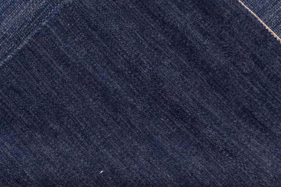 Vintage Swedish Flat-Weave Rug in Deep Indigo BB8606