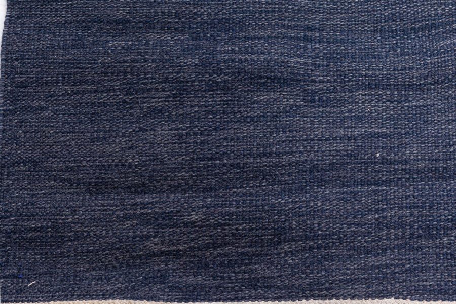 Vintage Swedish Flat-Weave Rug in Deep Indigo BB8606