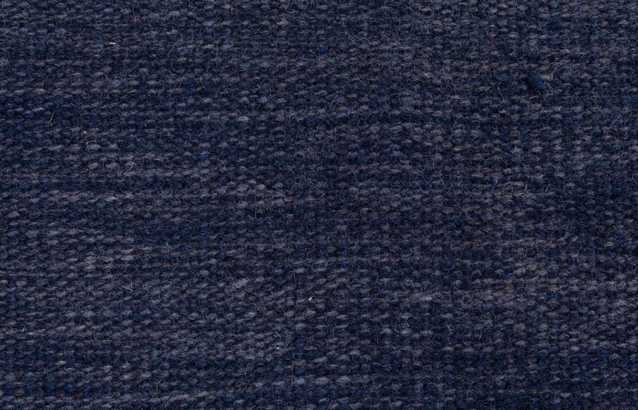 Vintage Swedish Flat-Weave Rug in Deep Indigo BB8606
